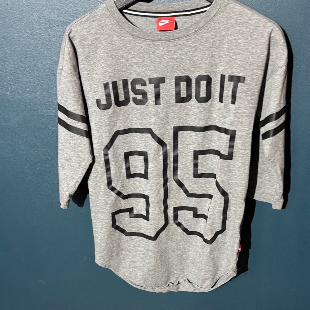 Nike Gray T-Shirt with Black Print